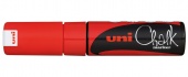 Маркер мелковой UNI 8мм.скошенный, красный PWE-8K