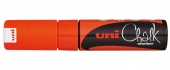 Маркер мелковой UNI 8мм.скошенный,оранжевый флюор.PWE-8K