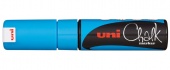 Маркер мелковой UNI 8мм.скошенный,голубой PWE-8K