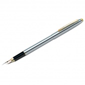 Ручка перьевая Berlingo "Golden Prestige" синяя, 0,8мм, корпус хром/золото, пл. футляр